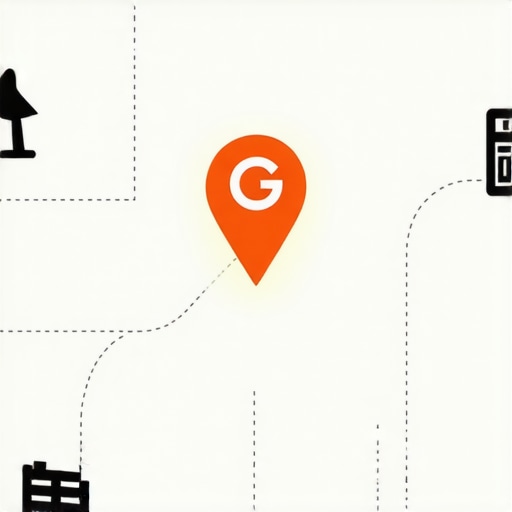 Local Entity Signal Mapping Diagram showing how local relevance signals connect to a Google Map pin for better SEO.