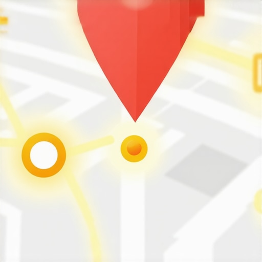 Graphic showing a business location moving to the top of Google Map Pack results through authority stacking and hyper-local signals.