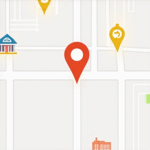 A graphic showing how local business links create a web of community relevance in SEO.