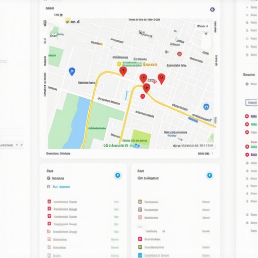 Digital representation of local SEO audit tools and authority stacking nodes for map pack ranking.