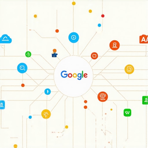 Local SEO Authority Stack Blueprint Diagram showing how a Google Site hub connects to cloud nodes and local signals for SEO.