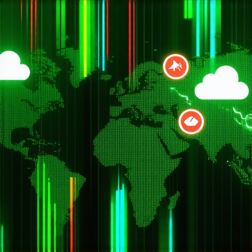 A digital map showing local SEO rankings and cloud data nodes.