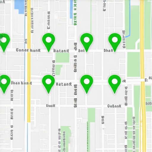 A data dashboard showing local SEO ranking improvement across a city grid.
