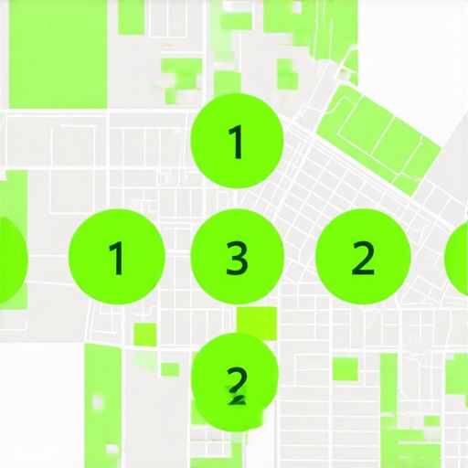 A visual representation of a business ranking #1 across a wide geographic area using a local SEO grid tracker.