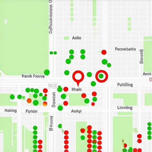 Visual representation of local map pack rankings across a geographical grid