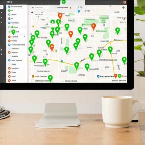 A local SEO rank tracking heat map displaying search engine visibility across different neighborhood coordinates