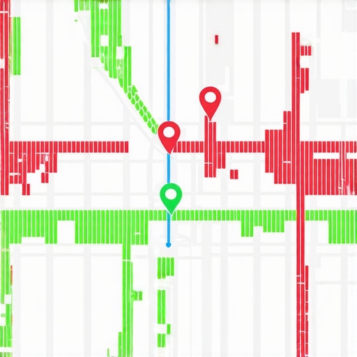 A visualization of local search rankings using a grid-based heatmap to identify areas of high and low visibility on Google Maps.