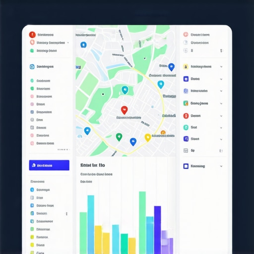 A digital interface showing local map ranking shifts and proximity data analytics for SEO maintenance.