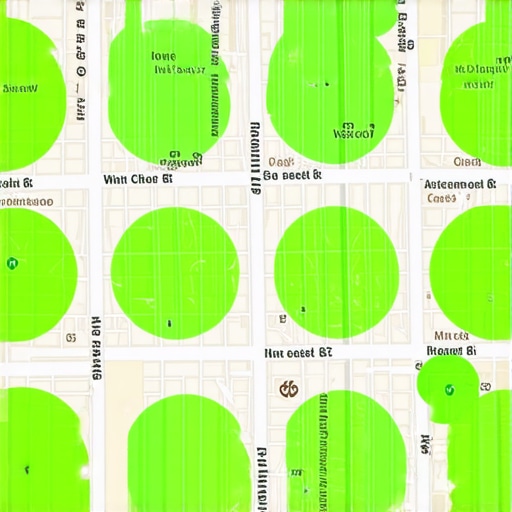 A 7x7 grid map showing successful local SEO ranking results across a metropolitan area.