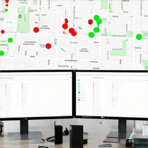 A local SEO expert monitoring a map ranking grid to maintain authority stacking results.