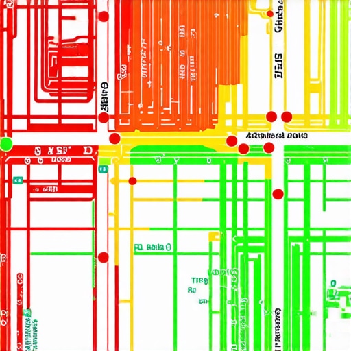 Visual representation of local search ranking proximity using a city-wide heat map grid.