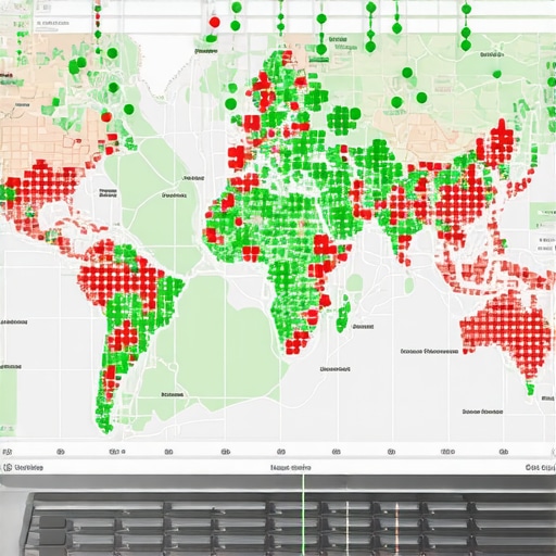 A digital map showing local search ranking performance across different neighborhoods
