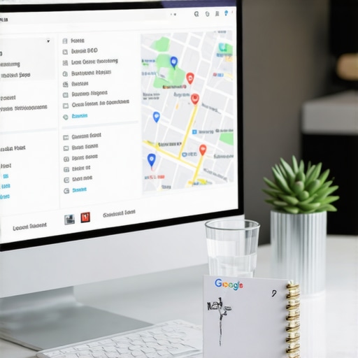 Professional SEO dashboard showing map rankings and tracking spreadsheets for local search maintenance.