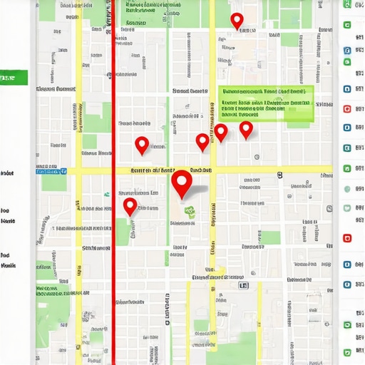 A digital interface monitoring local SEO map rankings and cloud node connectivity.