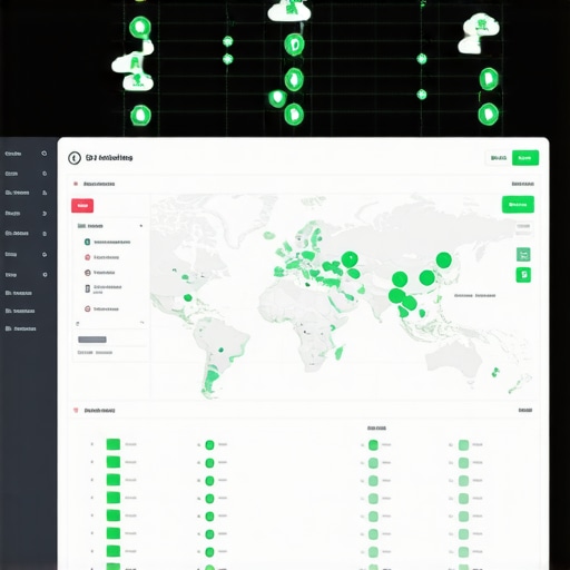 Managing a High-Performance Local Authority Stack Dashboard A technical view of a local SEO authority stack being managed via a cloud-based dashboard with map ranking data.