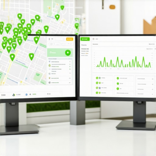 Monitoring Local SEO Authority Performance A digital dashboard showing local map ranking progress and SEO performance metrics for a small business.