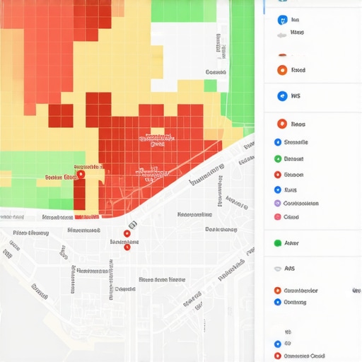 A visualization of a local authority stack and map ranking tracking tool.