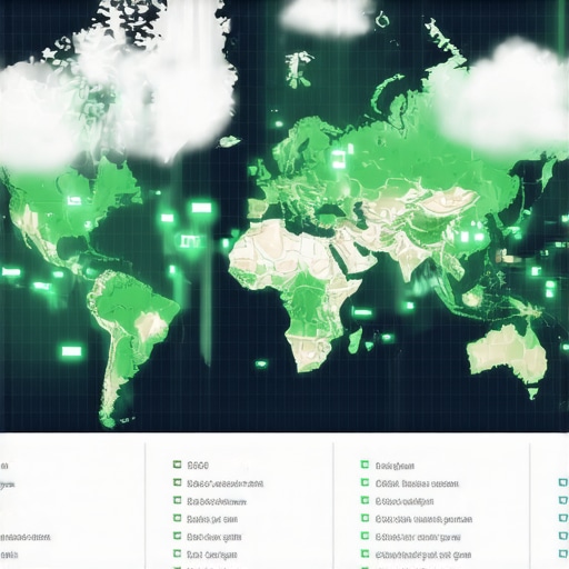 A digital SEO dashboard displaying local map rankings and cloud authority nodes.
