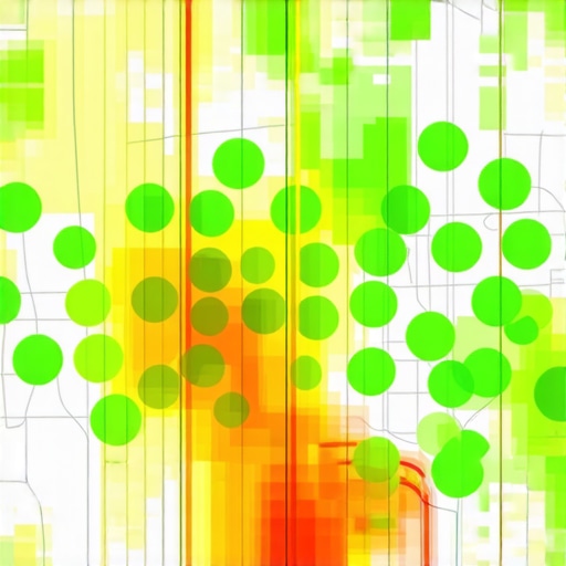 Local SEO ranking heatmap showing top positions in a specific neighborhood.