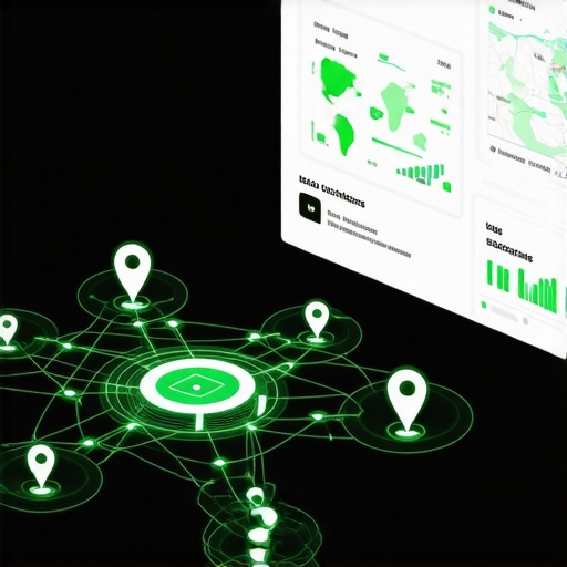 Professional Local SEO Node Maintenance Dashboard A digital map showing a network of authority stack nodes and local SEO health metrics.