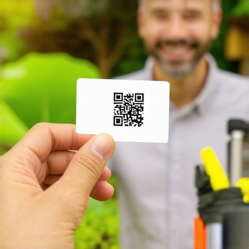 Professional service provider requesting a digital review from a satisfied customer.