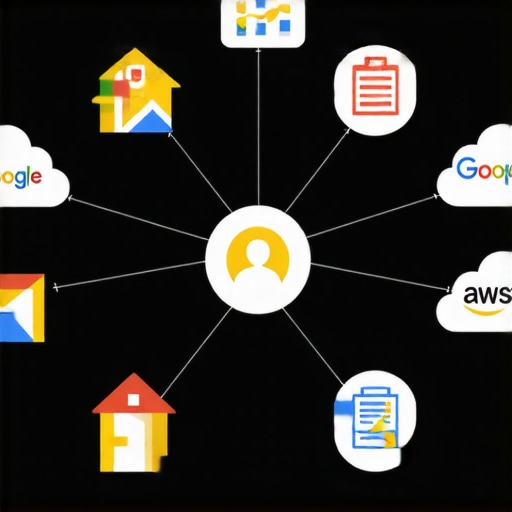 Diagram of a successful local SEO authority stack linking cloud nodes and local relevance.