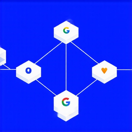 Conceptual diagram of local SEO authority stacking nodes connecting to a map pin.