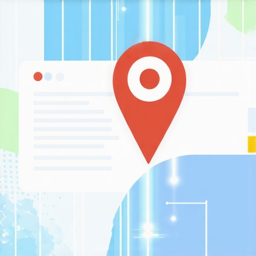 Diagram of a business website and map pin syncing data for local SEO authority.