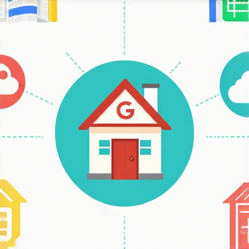 A conceptual map showing how local entity syncs and cloud stacks connect a business to its neighborhood.