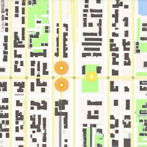 Map showing how a local business connects to community entities for better SEO rankings.