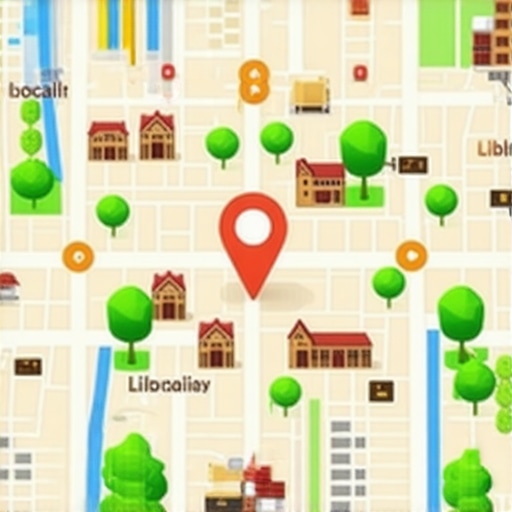 Map showing local business entity nodes and connections for SEO