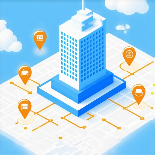 A diagram of multi-cloud nodes providing authority to a local business on a map.