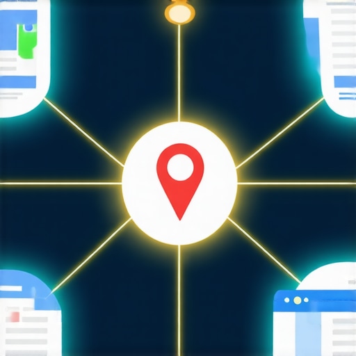 Diagram of local SEO authority stacking nodes and entity connections