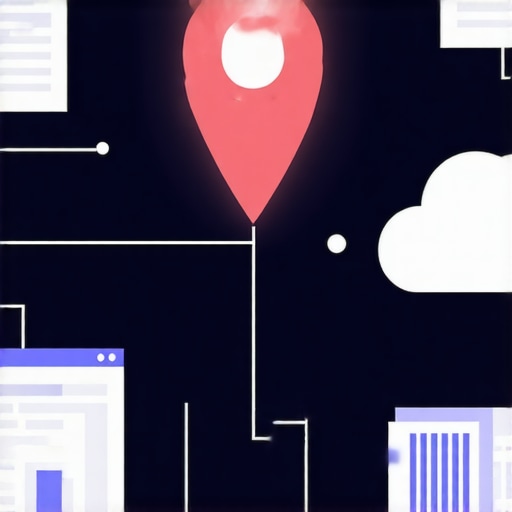 A diagram showing how local links, cloud nodes, and a business website connect to boost map rankings.