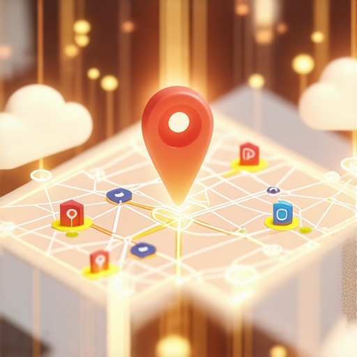 Visualizing the Authority Stack An illustration of how authority stacking connects local business signals to a central map pin.