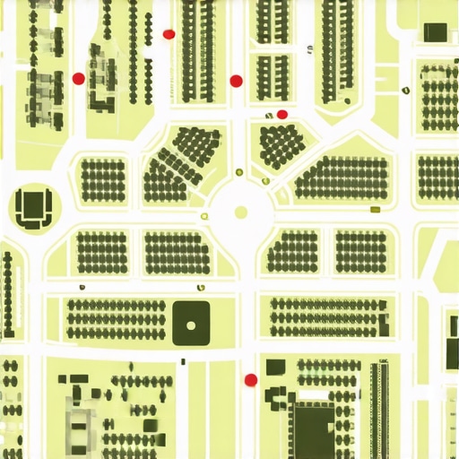 A conceptual map showing digital connections between a local business and neighborhood landmarks.