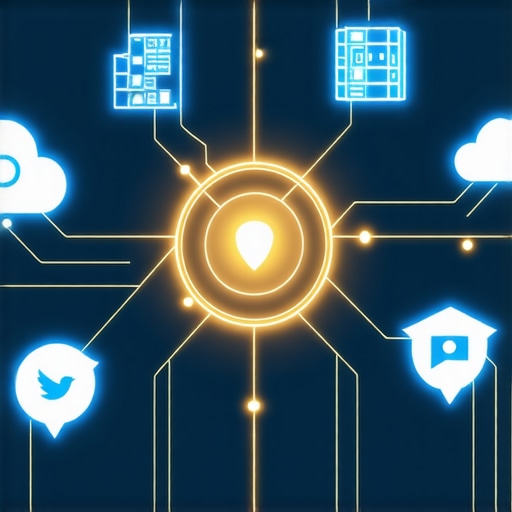 A conceptual diagram of a local SEO authority stack showing interconnected digital entities and nodes.