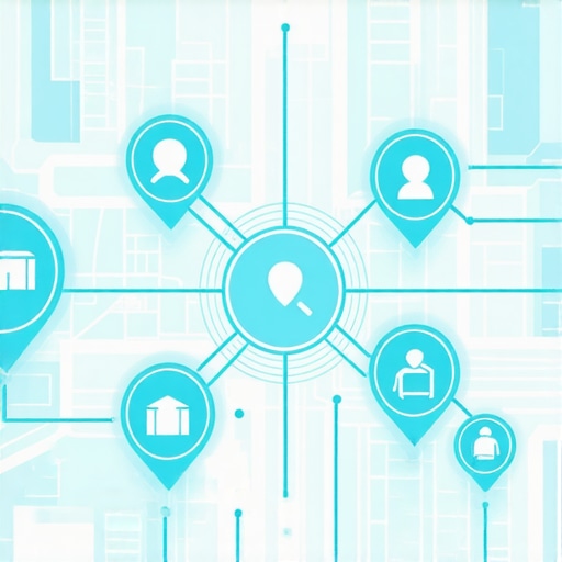A digital map showing local SEO authority stacking through neighborhood connections.